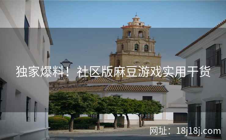 独家爆料！社区版麻豆游戏实用干货