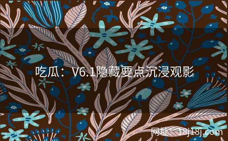 吃瓜：V6.1隐藏要点沉浸观影
